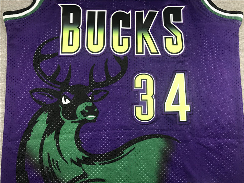 Men's Milwaukee Bucks Giannis Antetokounmpo #34 Purple Replica Player Jerseys