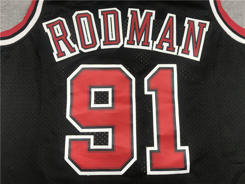 Men's Chicago Bulls Dennis Rodman 1997-98 Black Hardwood Classics Swingman Jerseys