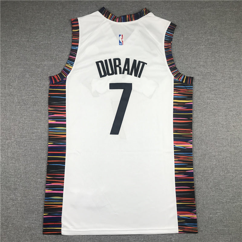 Men's Brooklyn Nets Kevin Durant #7 White Swingman Jerseys - City Edition