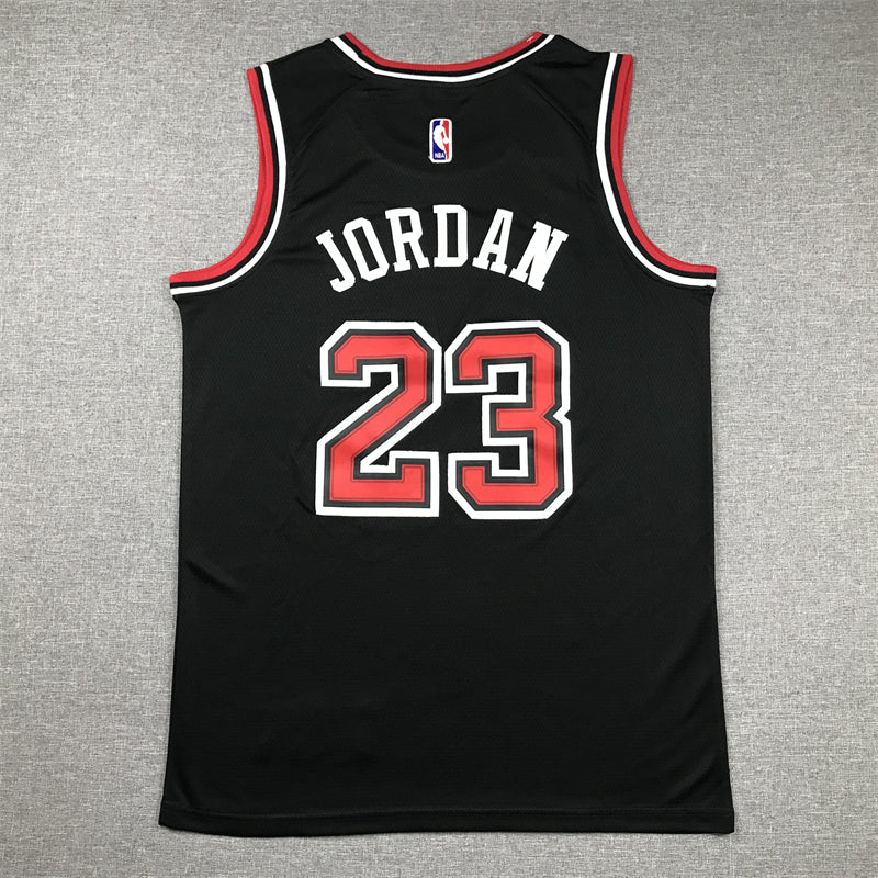 Men's Chicago Bulls Michael Jordan #23 Black Authentic Player Jerseys