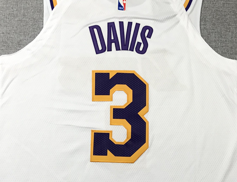 Men's Los Angeles Lakers Anthony Davis White #3 NBA Swingman Jerseys