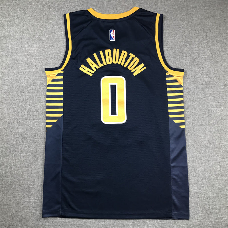 Men's Indiana Pacers Tyrese Haliburton #0 Navy Swingman Jerseys - Icon Edition
