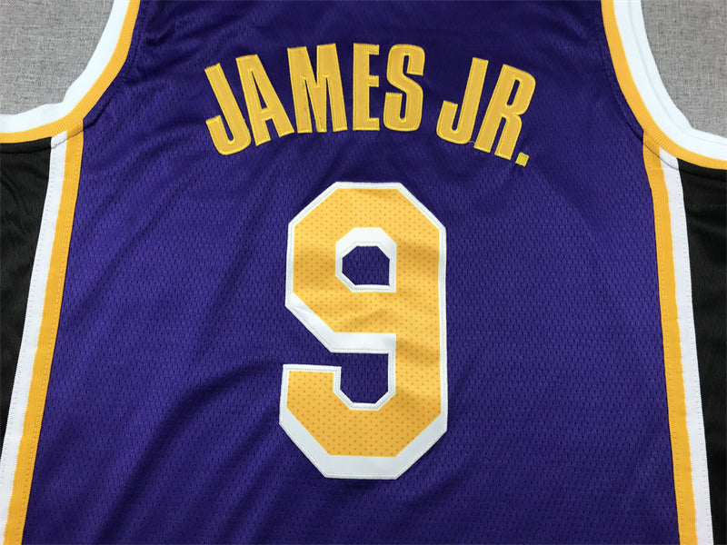 Men's Los Angeles Lakers Bronny James #9 Purple Swingman Player Jerseys - Statement Edition