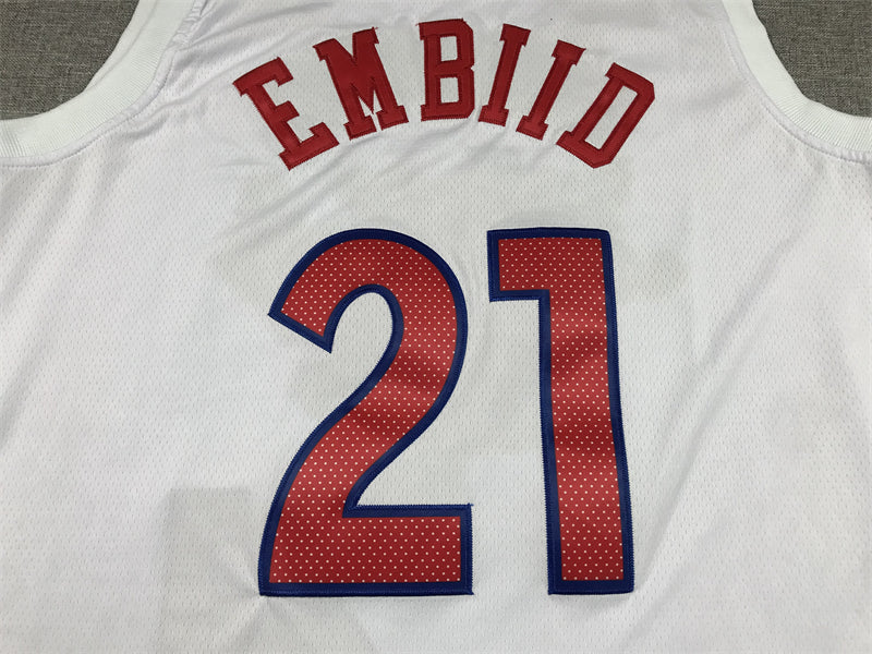 Men's Philadelphia 76ers Joel Embiid #21 White 2022/23 Swingman Jerseys - City Edition