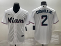 Men's Miami Marlins Jazz Chisholm Jr. #2 White Replica Baseball Jerseys
