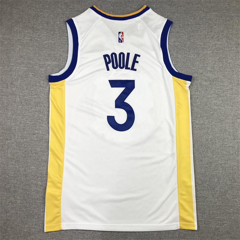 Men's Golden State Warriors Jordan Poole #3 White 2022/23 Swingman Jerseys - Association Edition