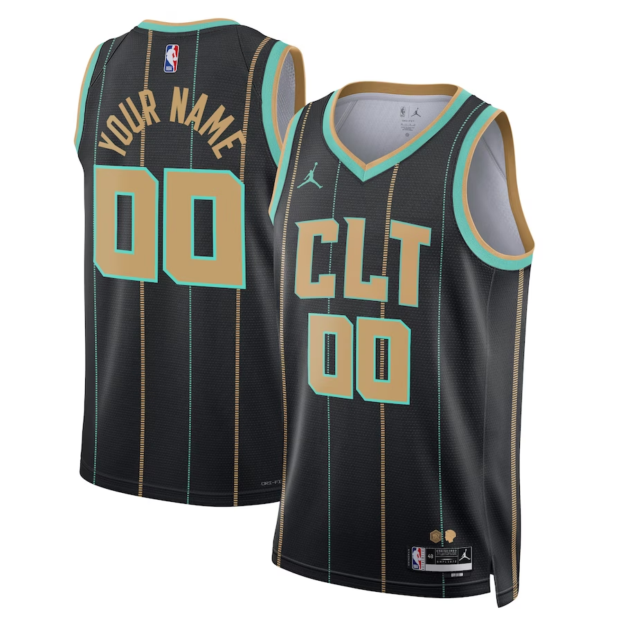 Men's Charlotte Hornets Black 2022/23 Swingman Custom Jerseys - City Edition