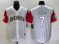 Men's 2023 World Baseball Classic #7 Julio Urias Mexico White Player Jerseys