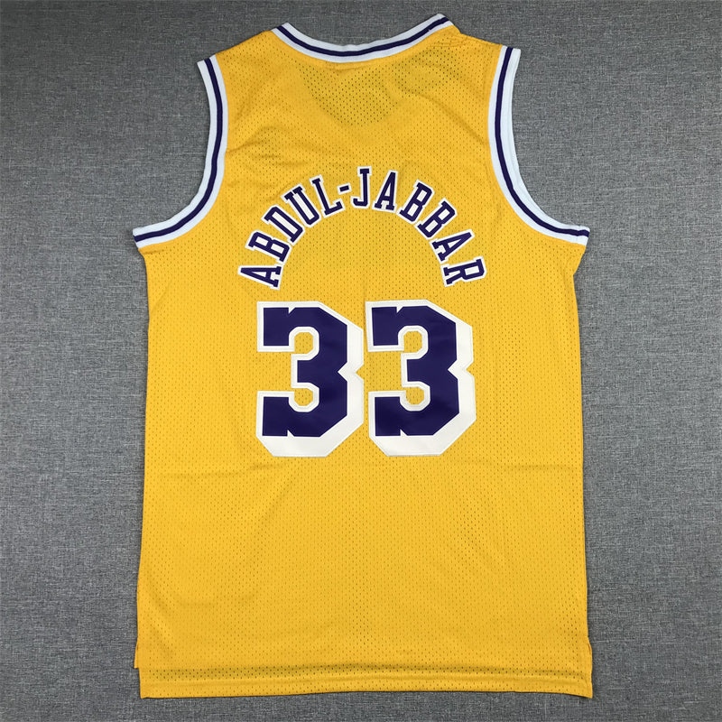 Men's Los Angeles Lakers Kareem Abdul-Jabbar Gold Hardwood Classics Jerseys
