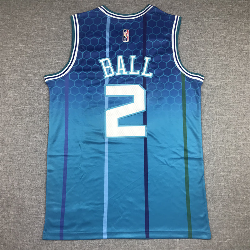 Men's Charlotte Hornets LaMelo Ball Blue Swingman Player Jerseys - City Edition