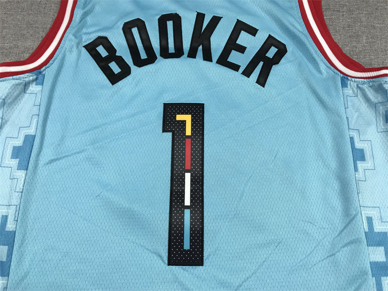 Men's Phoenix Suns Devin Booker #1 Turquoise 2022/23 Swingman Jerseys - City Edition