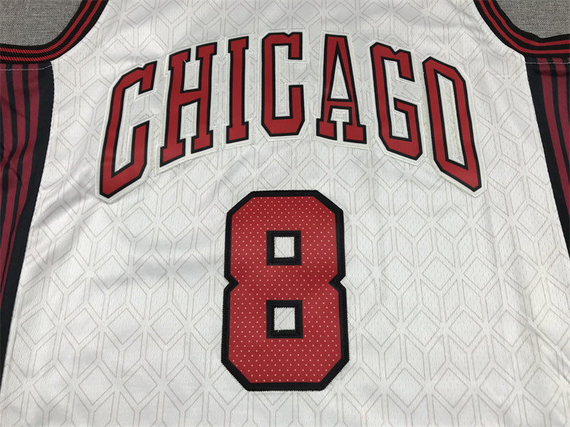 Men's Chicago Bulls Zach LaVine #8 White 2022/23 Swingman Jerseys - City Edition
