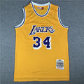 Men's Los Angeles Lakers Shaquille O'Neal #34 Yellow 1996-97 Classics Jerseys