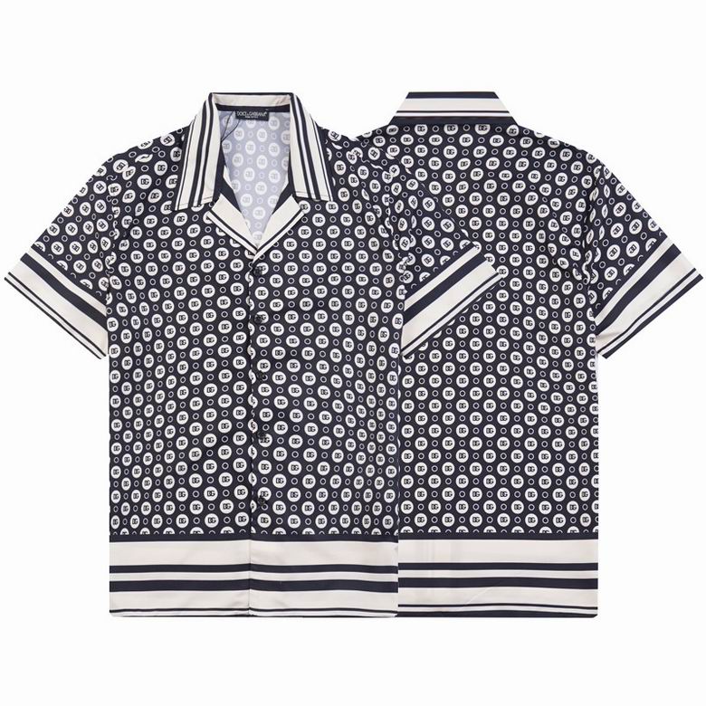 Dolce & Gabbana DG Black & White Bandana Print Short-Sleeve Shirt