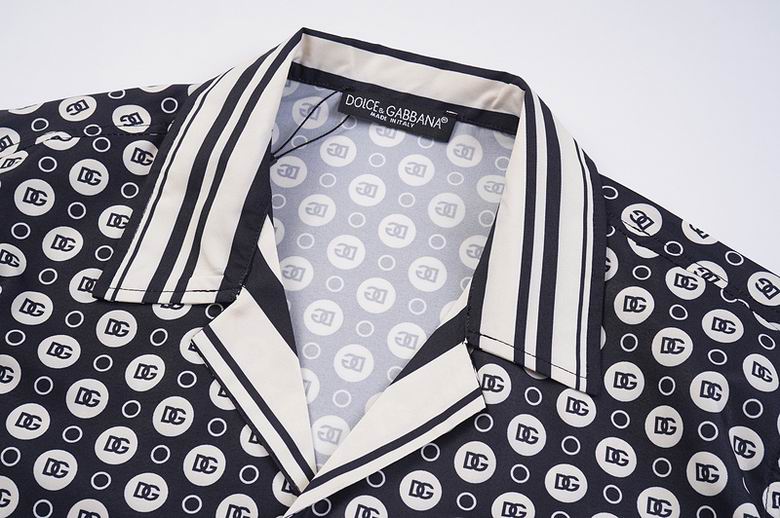 Dolce & Gabbana DG Black & White Bandana Print Short-Sleeve Shirt