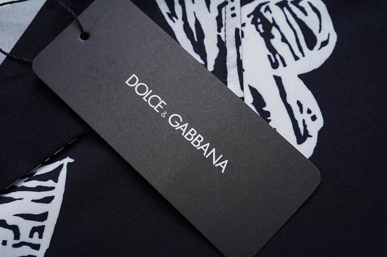 Dolce & Gabbana DG Black & White Bandana Print Short-Sleeve Shirt