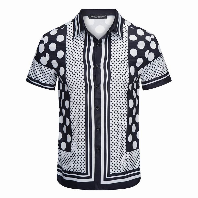 Dolce & Gabbana DG Black & White Bandana Print Short-Sleeve Shirt