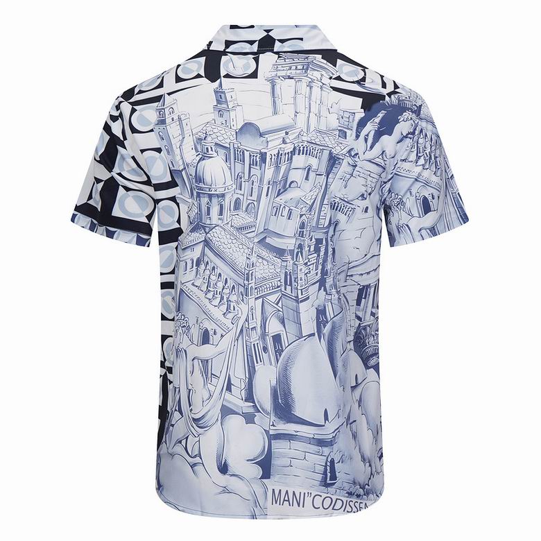 Dolce & Gabbana DG Black & White Bandana Print Short-Sleeve Shirt
