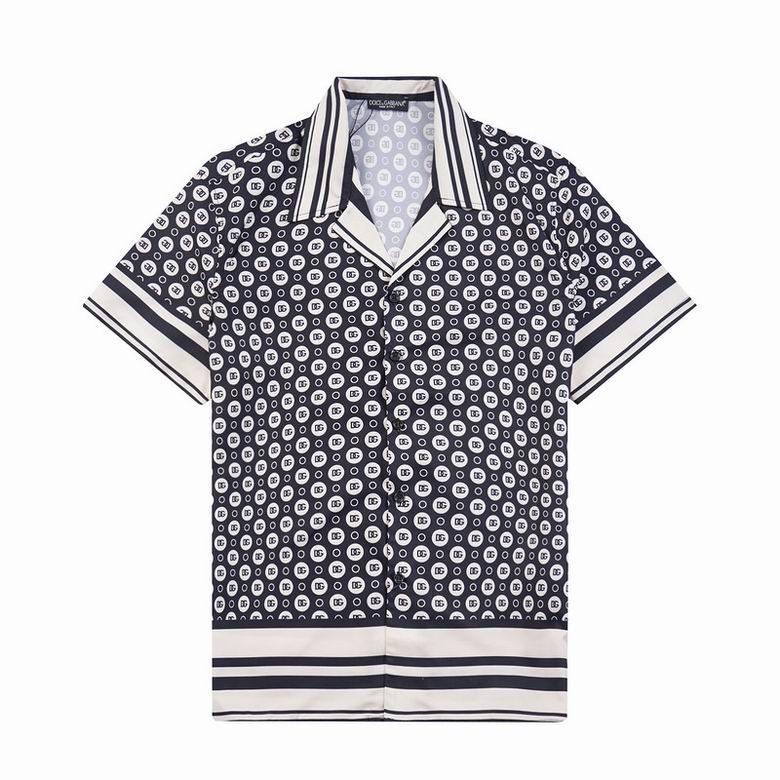 Dolce & Gabbana DG Black & White Bandana Print Short-Sleeve Shirt