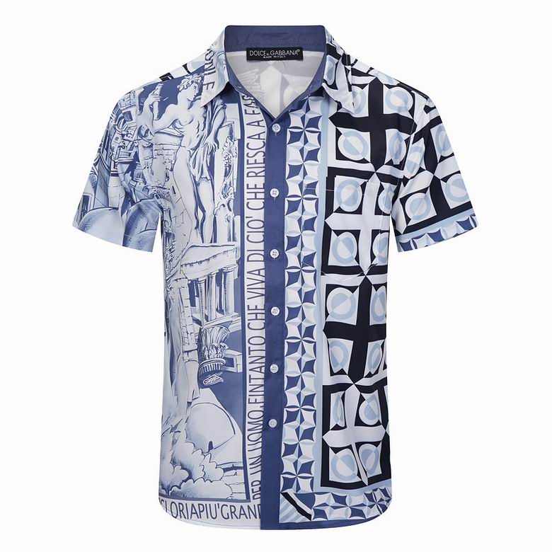 Dolce & Gabbana DG Black & White Bandana Print Short-Sleeve Shirt