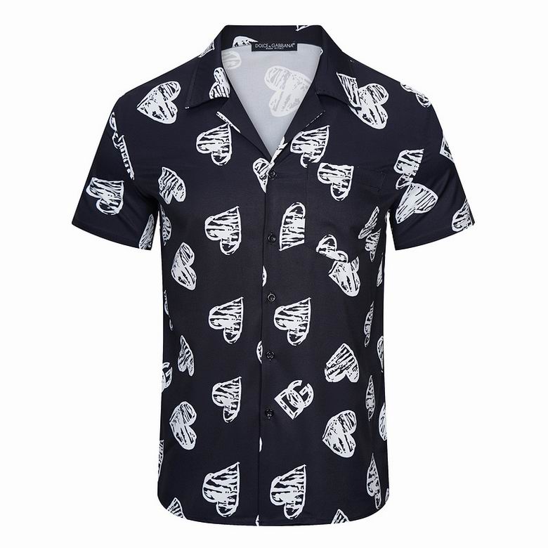 Dolce & Gabbana DG Black & White Bandana Print Short-Sleeve Shirt
