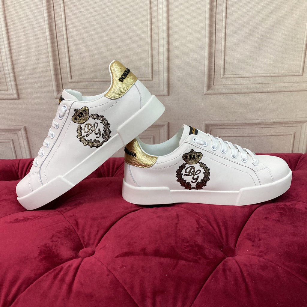 Dolce & Gabbana Portofino Graffiti Sneakers – Unisex Couple's Luxury Casual Shoes
