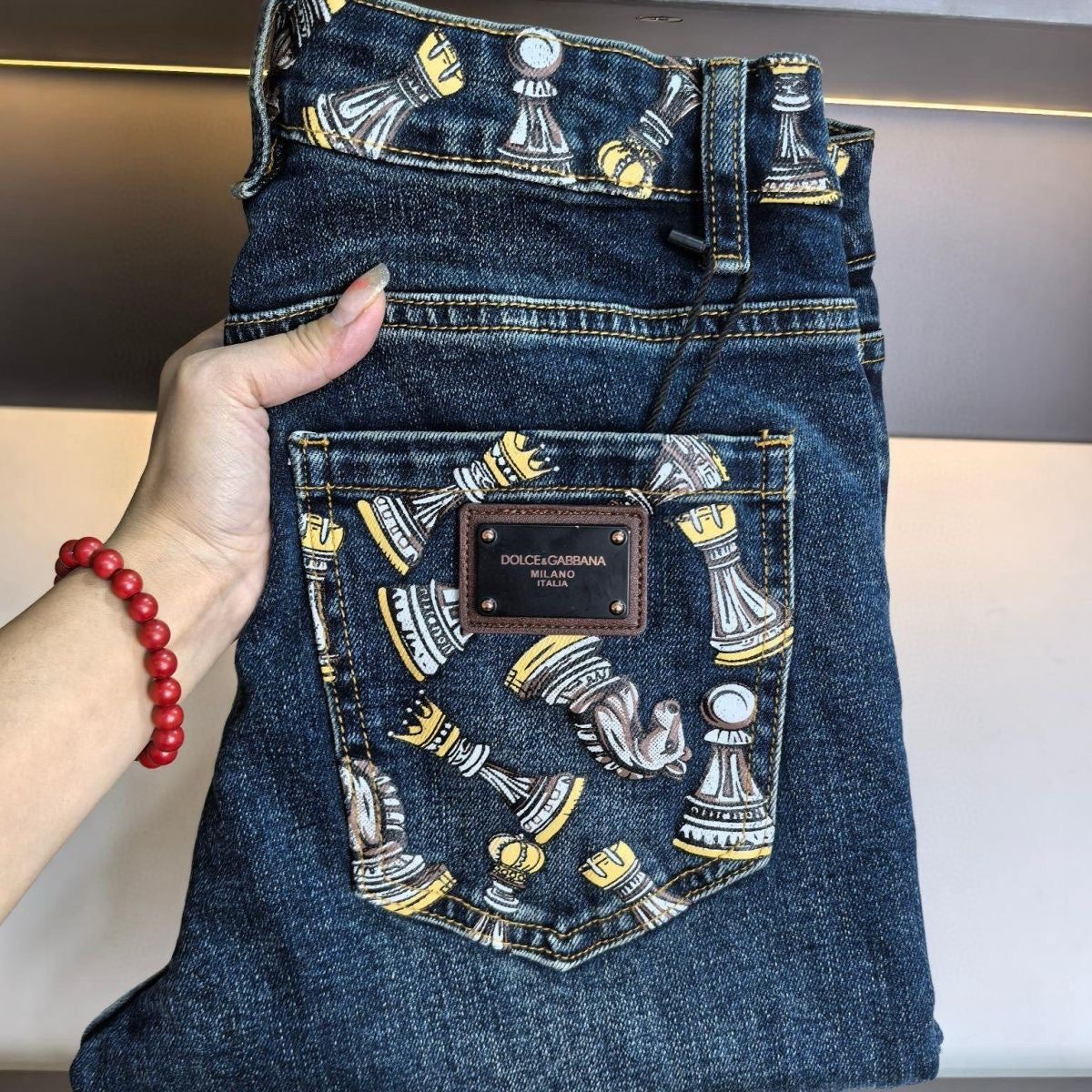 Dolce & Gabbana DG VIBE3 Embroidered Logo Slim Fit Jeans