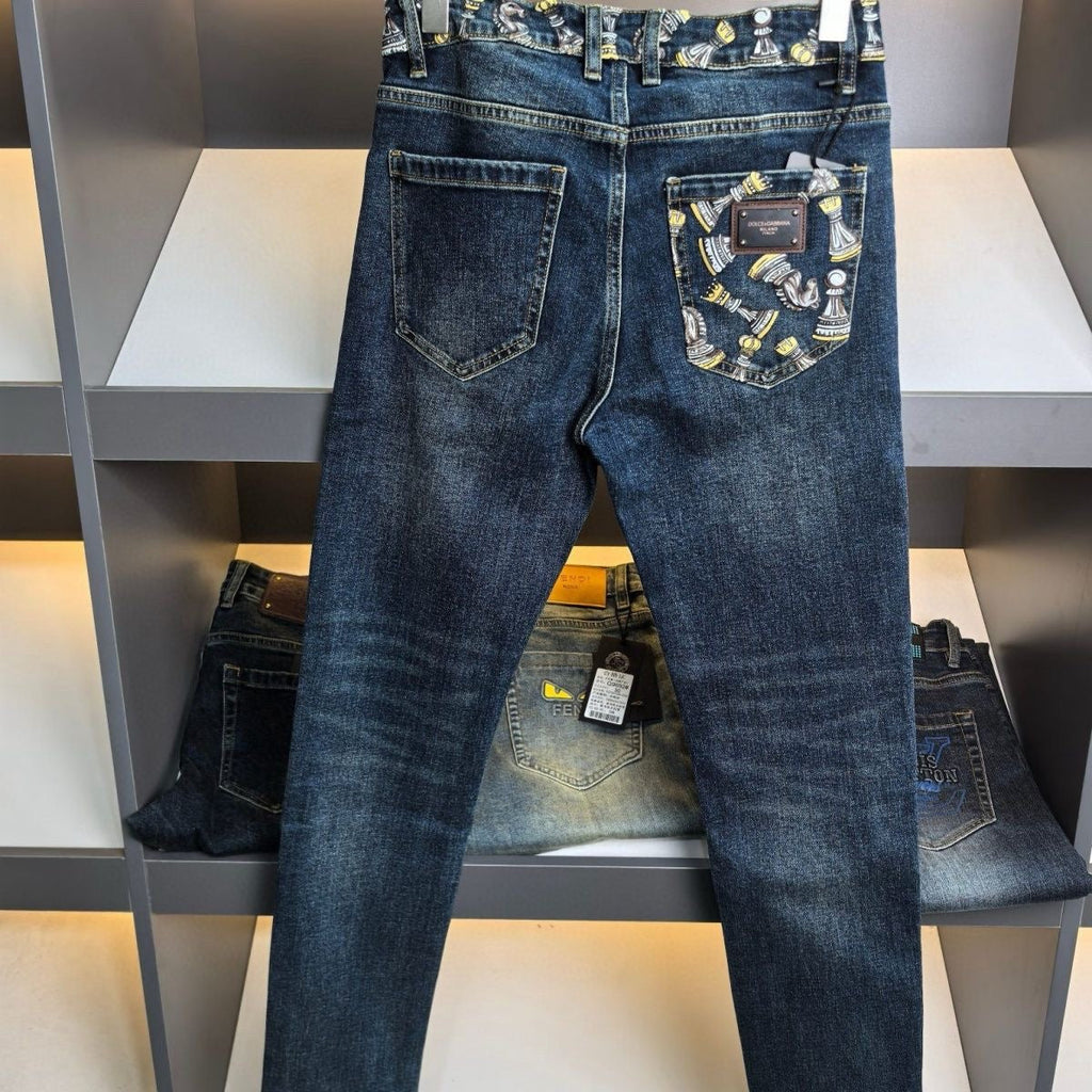 Dolce & Gabbana DG VIBE3 Embroidered Logo Slim Fit Jeans