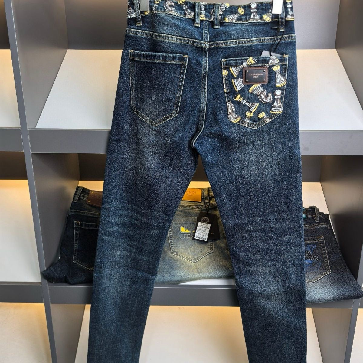 Dolce & Gabbana DG VIBE3 Embroidered Logo Slim Fit Jeans