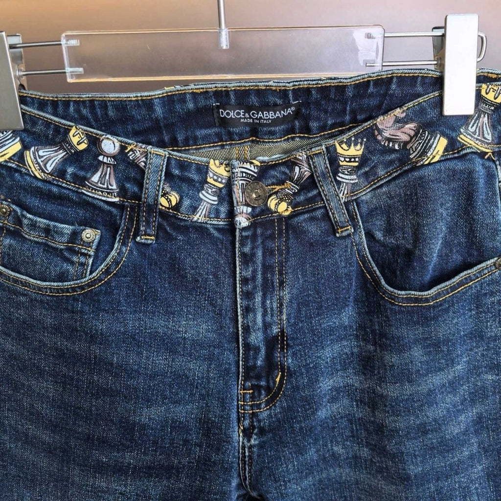 Dolce & Gabbana DG VIBE3 Embroidered Logo Slim Fit Jeans