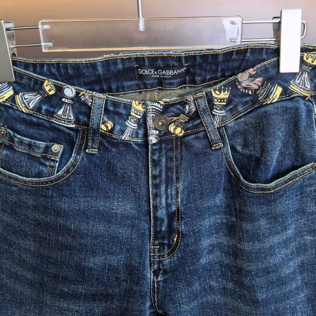 Dolce & Gabbana DG VIBE3 Embroidered Logo Slim Fit Jeans