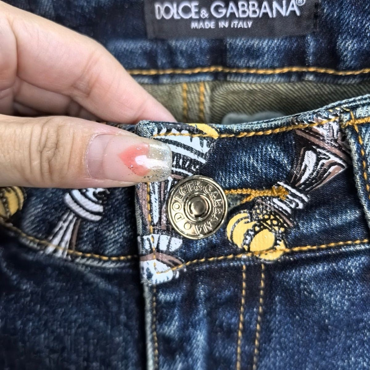 Dolce & Gabbana DG VIBE3 Embroidered Logo Slim Fit Jeans