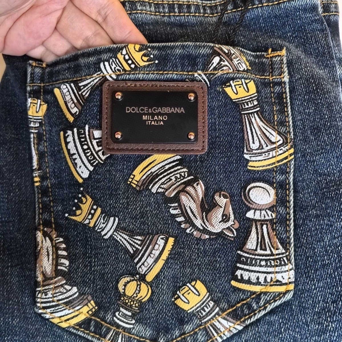 Dolce & Gabbana DG VIBE3 Embroidered Logo Slim Fit Jeans
