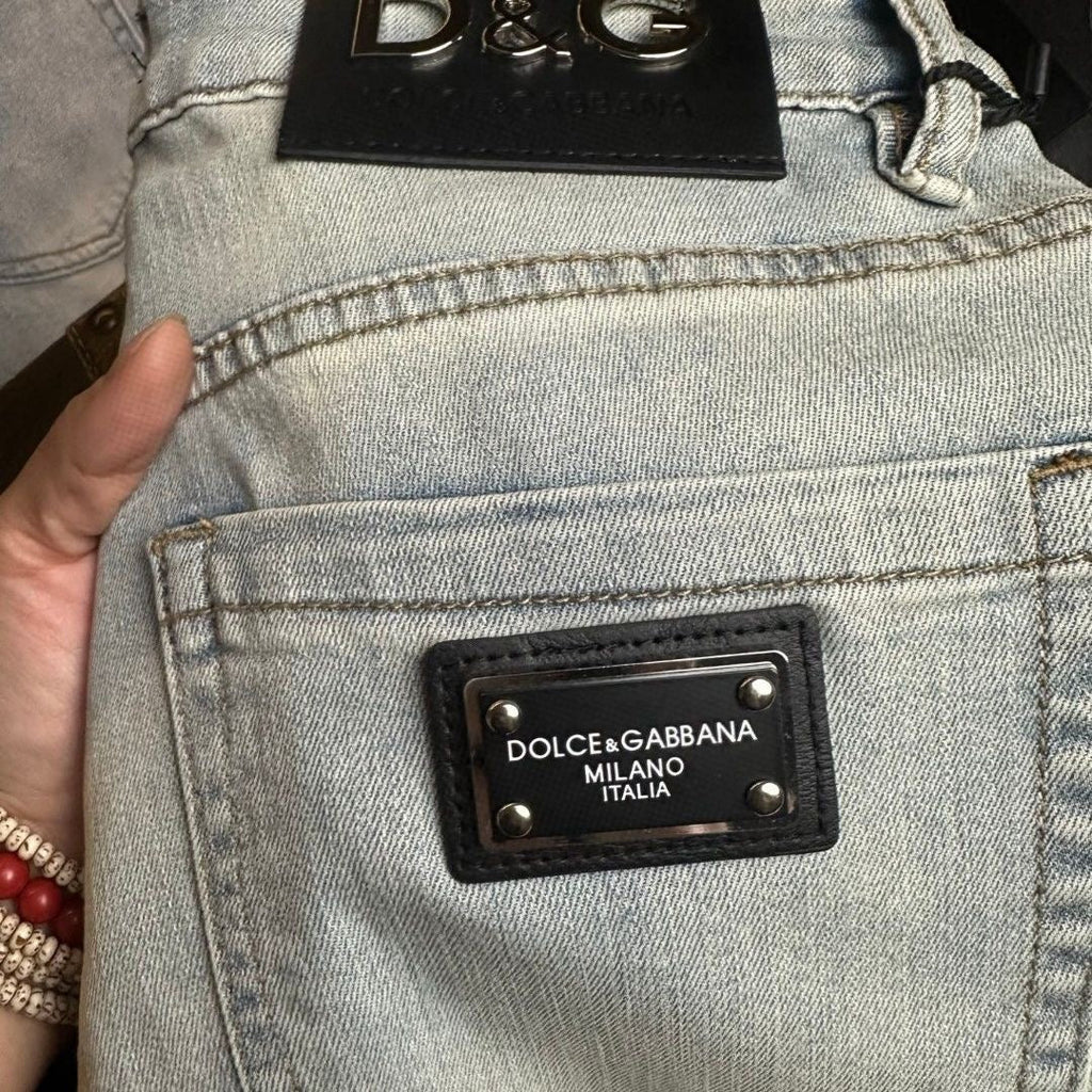 Dolce & Gabbana DG VIBE3 Embroidered Logo Slim Fit Jeans