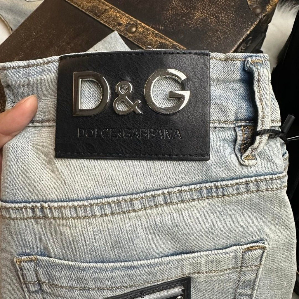 Dolce & Gabbana DG VIBE3 Embroidered Logo Slim Fit Jeans