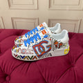 Dolce & Gabbana Portofino Graffiti Sneakers – Unisex Couple's Luxury Casual Shoes
