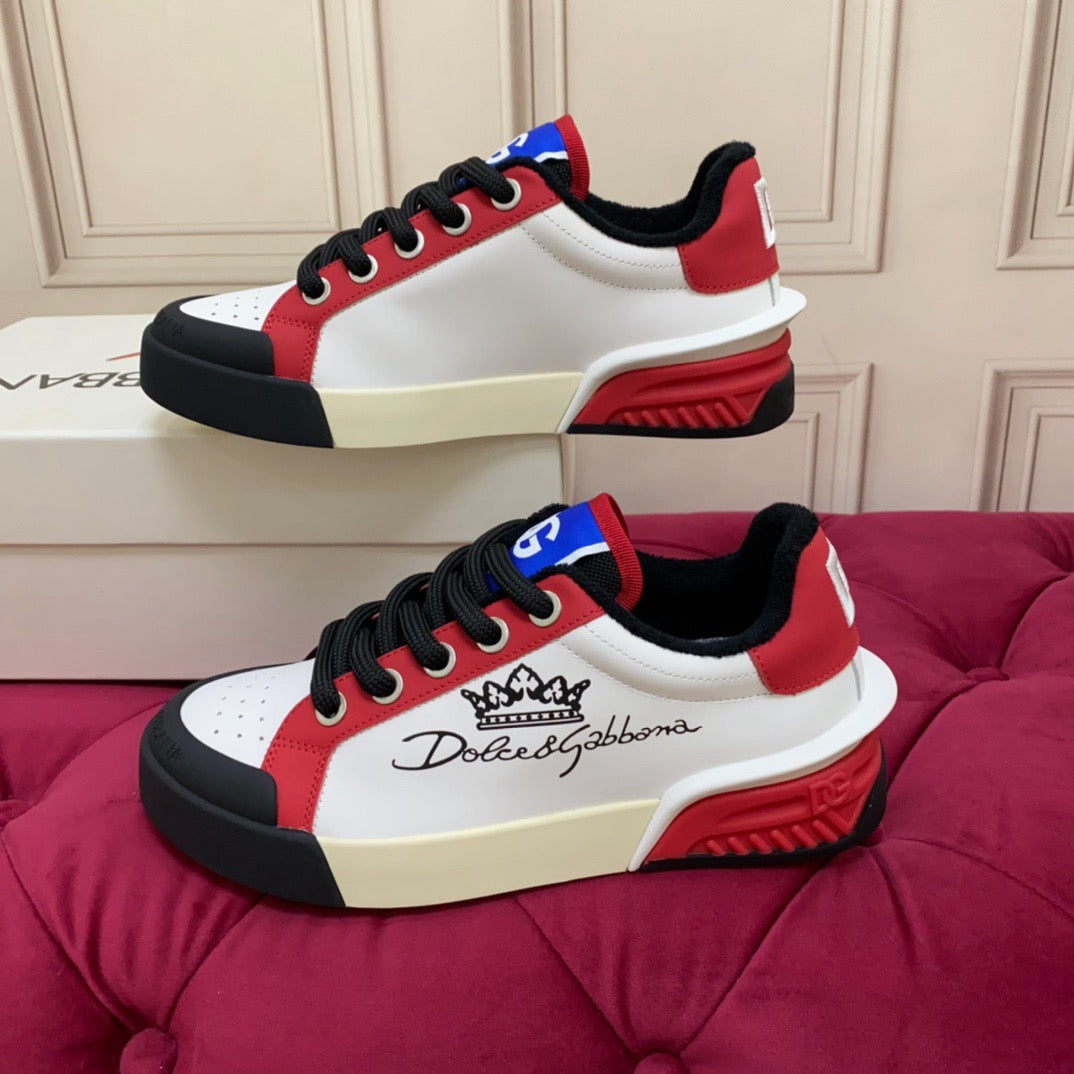 Dolce & Gabbana Portofino Graffiti Sneakers – Unisex Couple's Luxury Casual Shoes