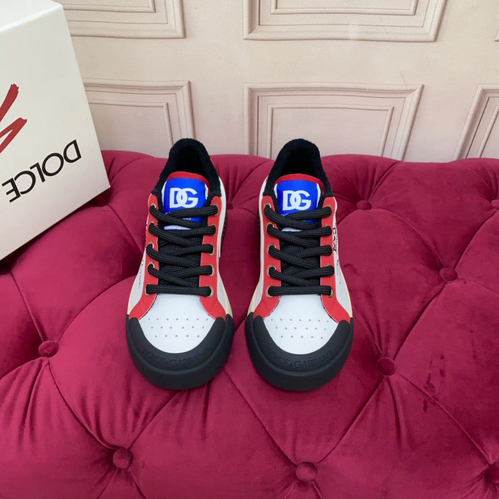 Dolce & Gabbana Portofino Graffiti Sneakers – Unisex Couple's Luxury Casual Shoes