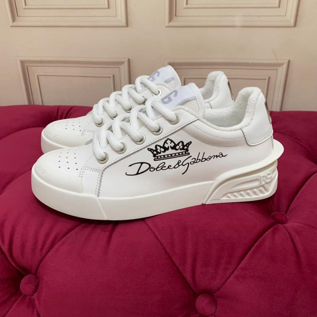 Dolce & Gabbana Portofino Graffiti Sneakers – Unisex Couple's Luxury Casual Shoes