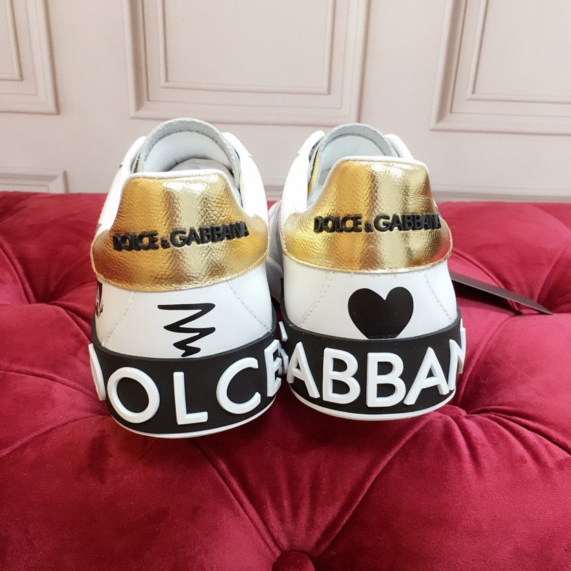 Dolce & Gabbana Portofino Graffiti Sneakers – Unisex Couple's Luxury Casual Shoes