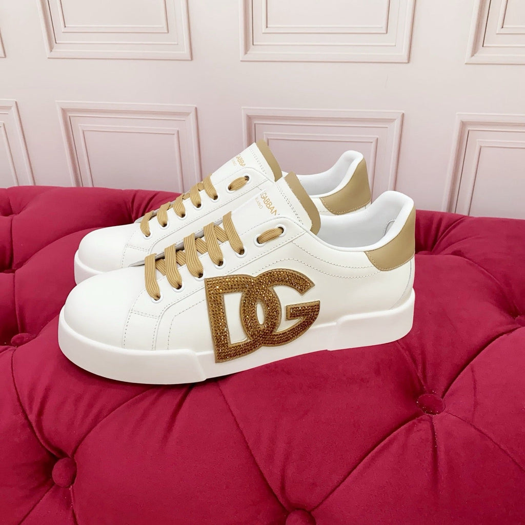 Dolce & Gabbana Portofino Graffiti Sneakers – Unisex Couple's Luxury Casual Shoes