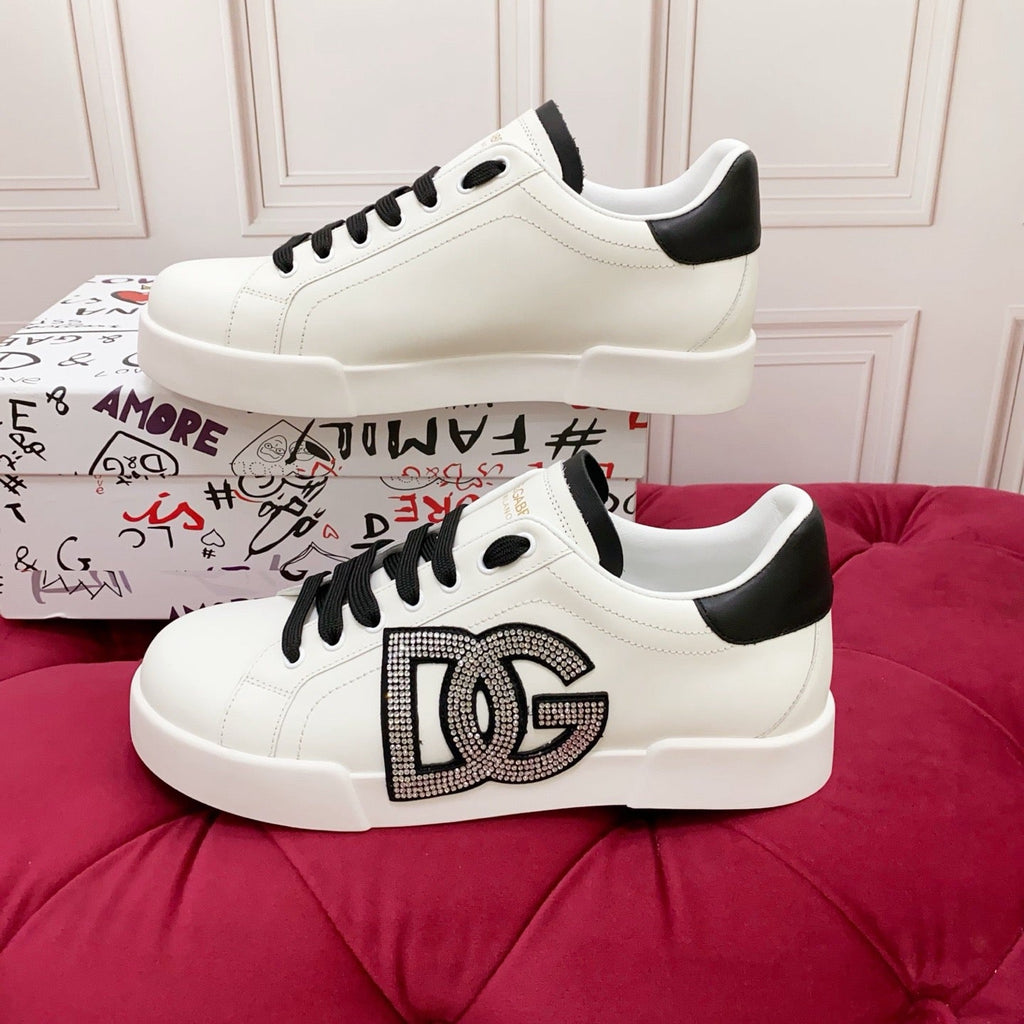 Dolce & Gabbana Portofino Graffiti Sneakers – Unisex Couple's Luxury Casual Shoes