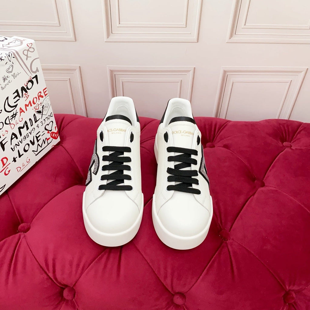 Dolce & Gabbana Portofino Graffiti Sneakers – Unisex Couple's Luxury Casual Shoes