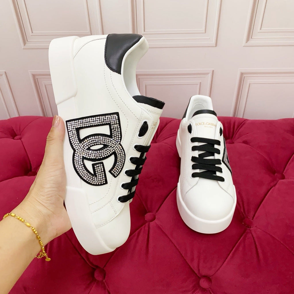 Dolce & Gabbana Portofino Graffiti Sneakers – Unisex Couple's Luxury Casual Shoes