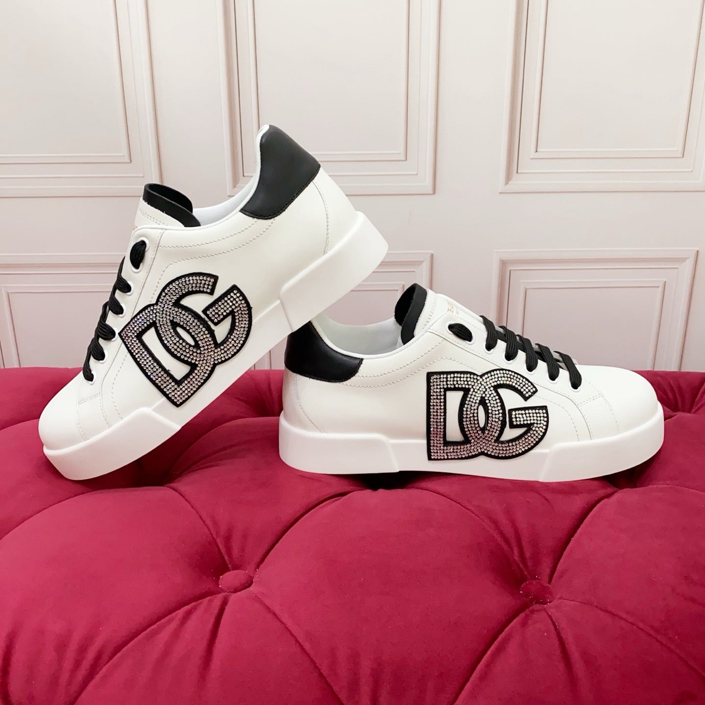 Dolce & Gabbana Portofino Graffiti Sneakers – Unisex Couple's Luxury Casual Shoes