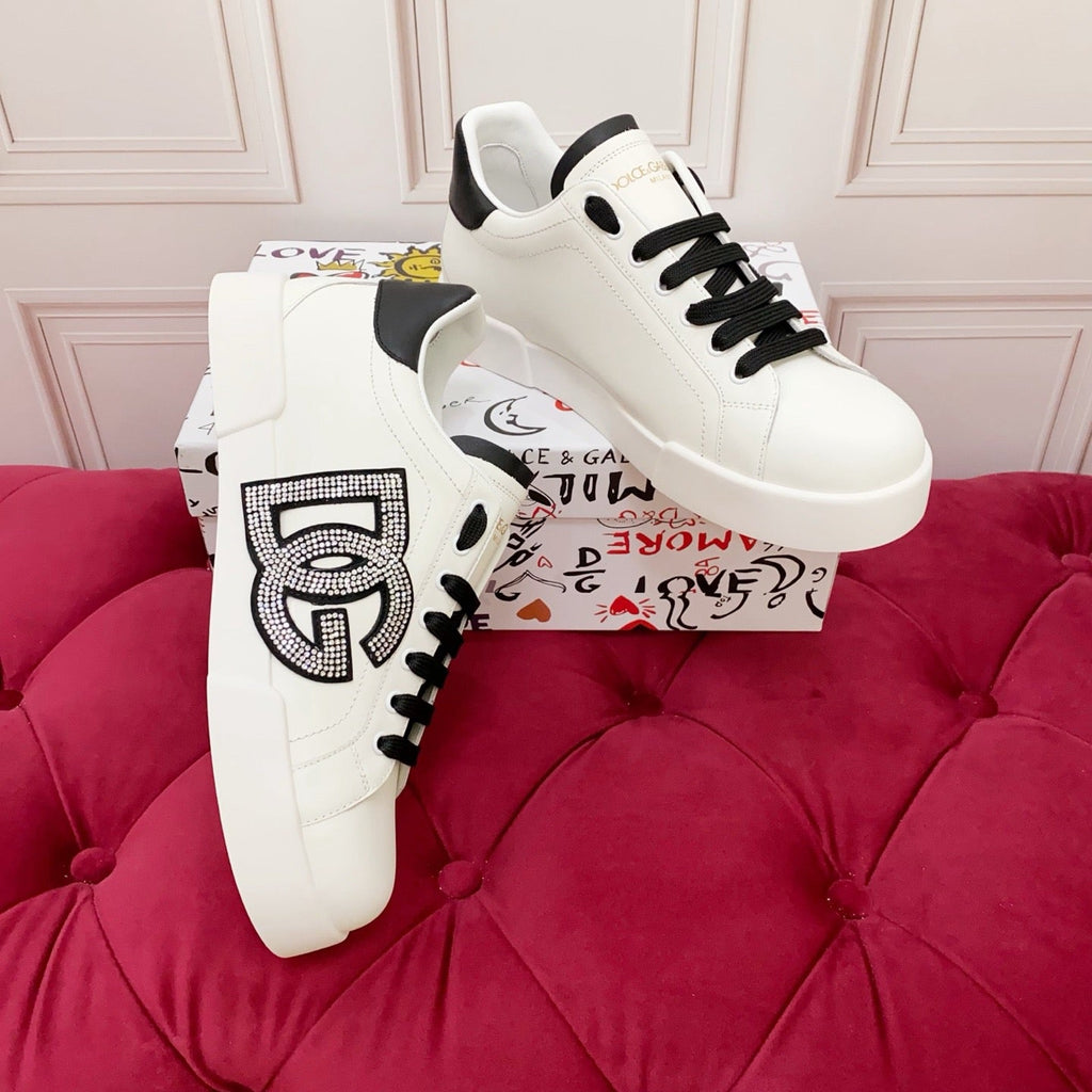 Dolce & Gabbana Portofino Graffiti Sneakers – Unisex Couple's Luxury Casual Shoes