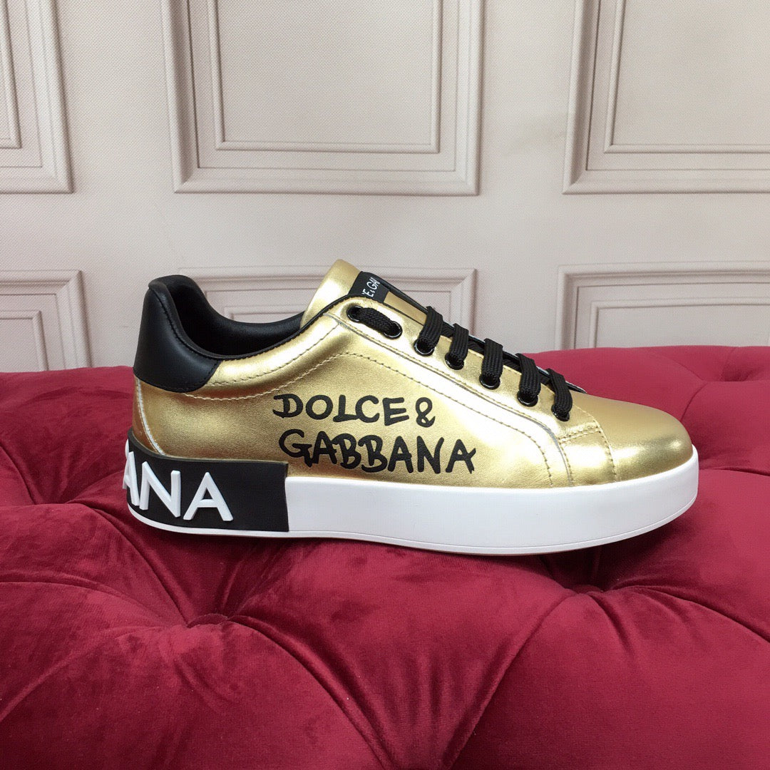 Dolce & Gabbana Portofino Graffiti Sneakers – Unisex Couple's Luxury Casual Shoes