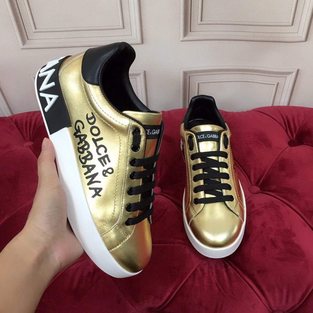 Dolce & Gabbana Portofino Graffiti Sneakers – Unisex Couple's Luxury Casual Shoes