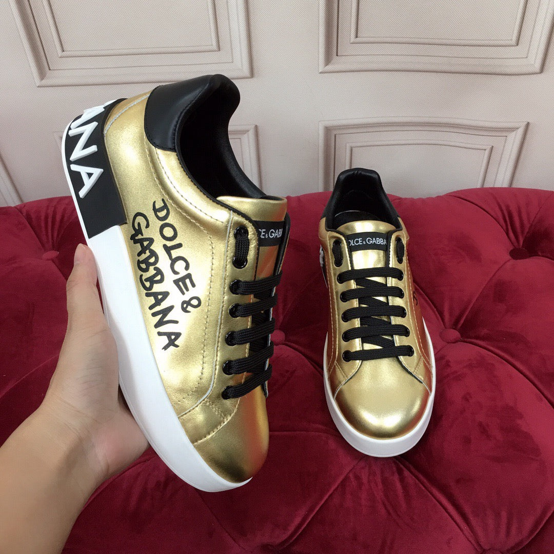 Dolce & Gabbana Portofino Graffiti Sneakers – Unisex Couple's Luxury Casual Shoes