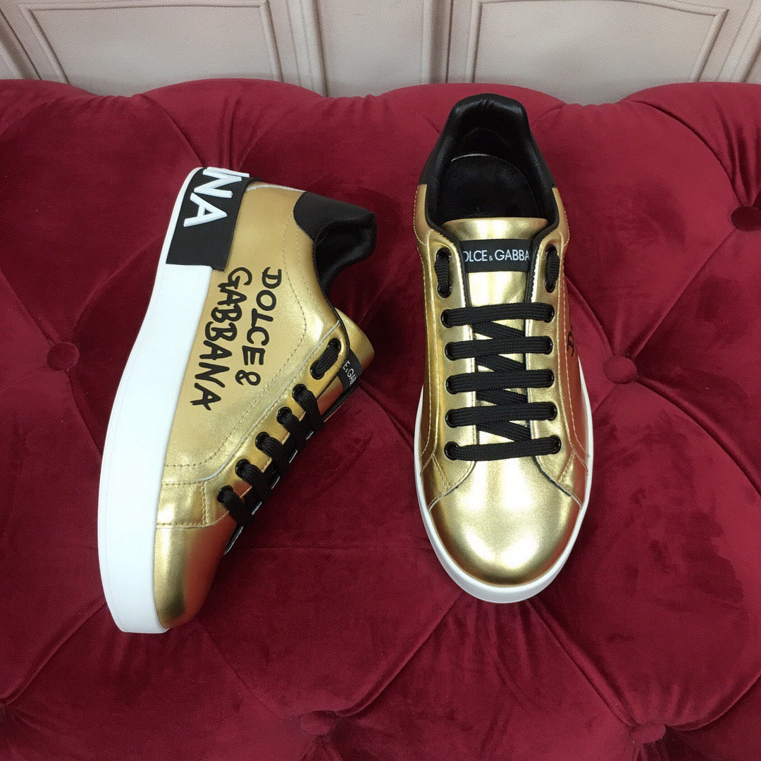 Dolce & Gabbana Portofino Graffiti Sneakers – Unisex Couple's Luxury Casual Shoes